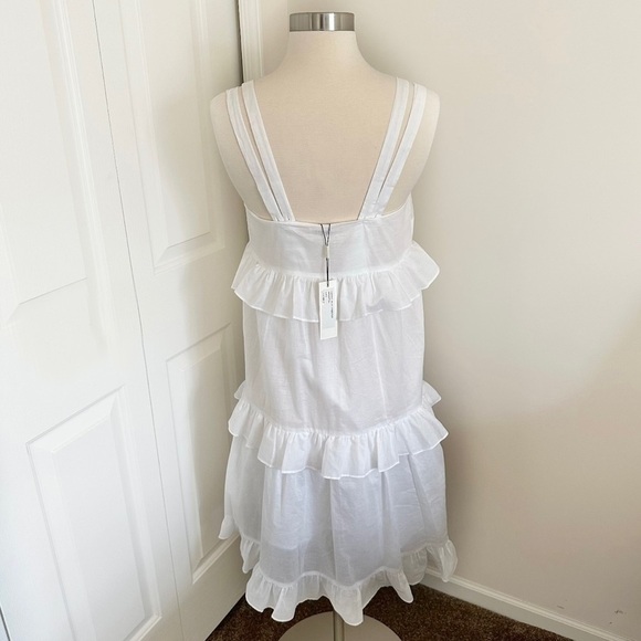 L’AGENCE  White Cotton Tiered Ruffled Sundress Size XS - Picture 4 of 16